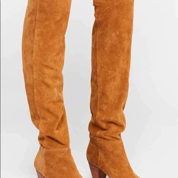 NEW Free People Suede OTK Presley Boots - Camel - Picture 3 of 6